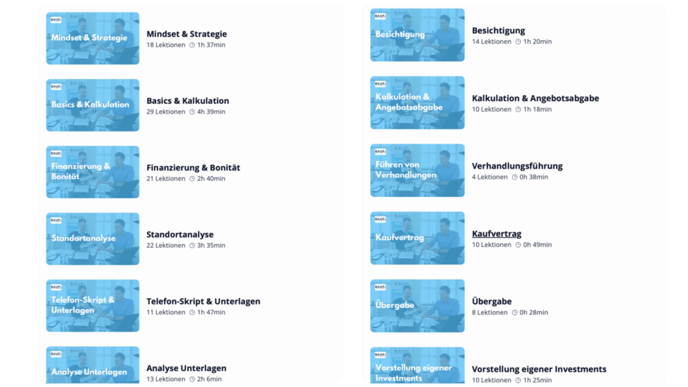 In der Wissensdatenbank findest du 170 Videolektionen mit verständlichen Erklärvideos, Leitfäden, Schritt-für-Schritt-Anleitungen und Spezialwissen zu Steuern, Förderungen, Finanzierungen u. v. m.